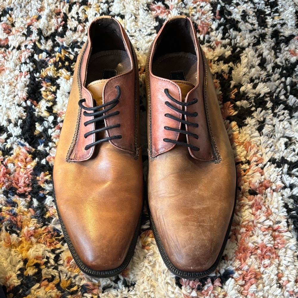 Vittorio Two-Tone Brown Leather Derbys